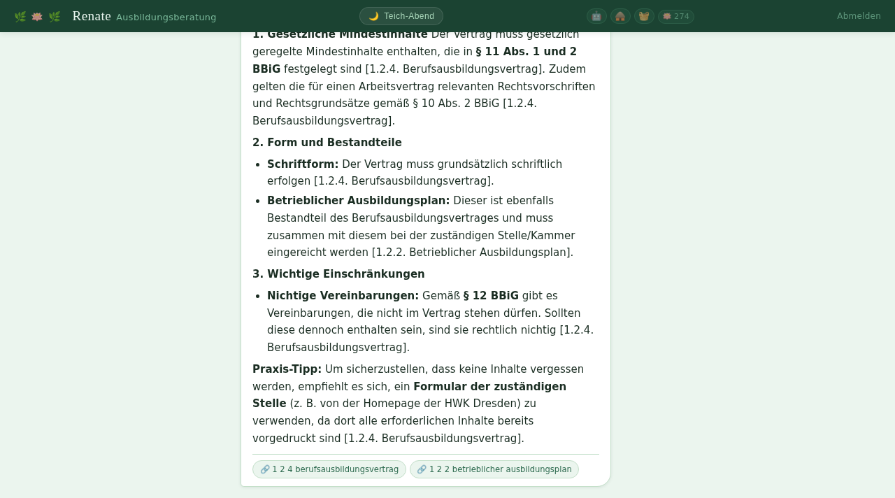 Renate answer with source chips